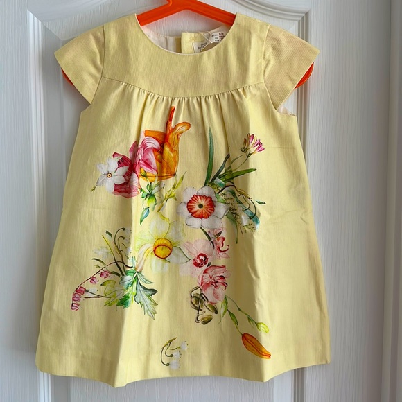 Zara Dresses Zara Baby Girl Yellow Dress With Flower 3